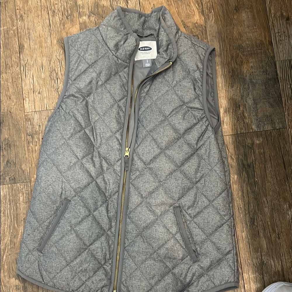 Gray Quilted Vest by Old Navy
